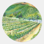 California Wine Vineyard Painting Sticker