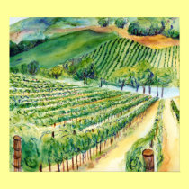California Winery Vineyard Poster Art Print posters