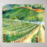 California Winery Vineyard Poster Art Print