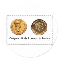 Caligula - Bush 2 unpopular leaders Almost a stamp stickers