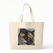 Cali's Stare Tortie Tortoiseshell Cat Painting Art Tote Bags