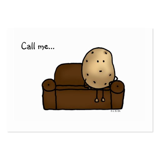 Call me...( funny couch potato ) business card templates