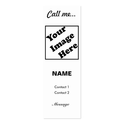 Call Me... (White Vertical) Business Card Template (front side)