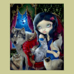 Call of the Night ART PRINT cat wolf gothic