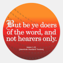 Call to Action James 1-22 Round Sticker