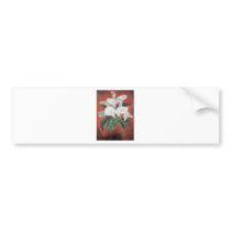 Calla Lilies On A Red Background Bumper Stickers