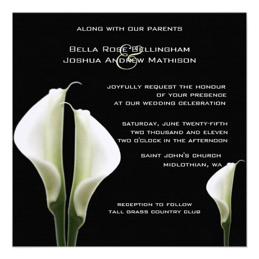 Calla Lilies Wedding Invitation