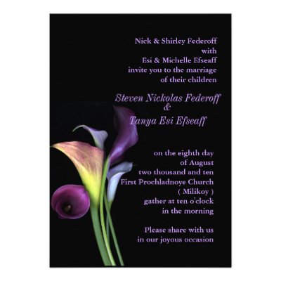 Calla Lilies Wedding Invitation