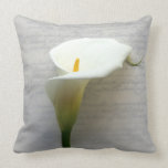 calla liliy on handwriting throw pillow