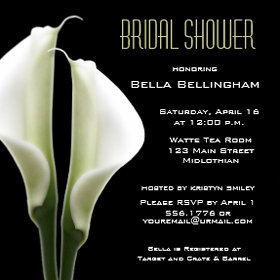 Calla Lillies Bridal Shower Invitation invitation