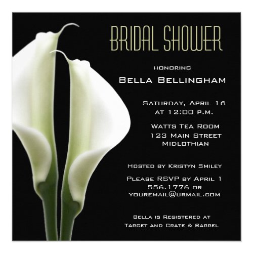 Calla Lillies Bridal Shower Invitation