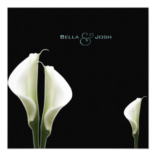 Calla Lillies Bridal Shower Invitation in Aqua