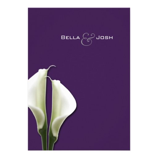 Calla Lillies Bridal Shower Invitation on Purple