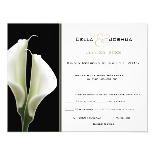 Calla Lillies RSVP Custom Invites