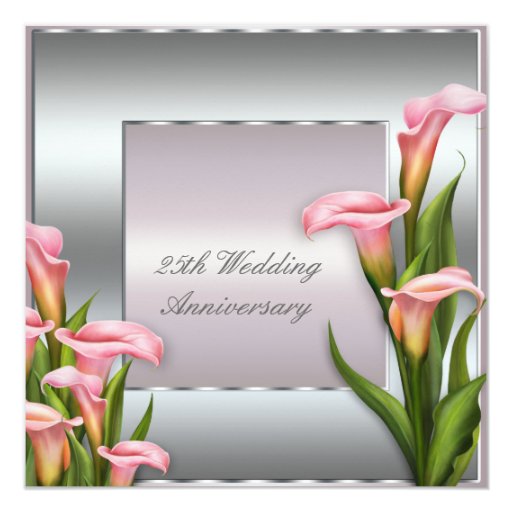 Calla Lily 25th Wedding Anniversary Party Card Zazzle