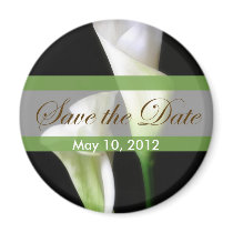 Calla Lily 2 Save the Date Wedding Fridge Magnet