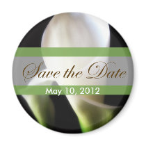 Calla Lily 4 Save the Date Wedding Fridge Magnet