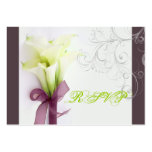 Calla Lily Bouquet + swirls RSVPs, Chubby Bizcards Business Card Template