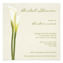 Calla Lily Bridal Shower Invitations