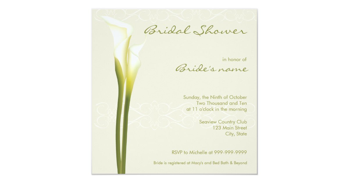 calla wedding invitations kit calla bridal shower invitations zazzle calla wedding invitations kit calla bridal shower invitations zazzle