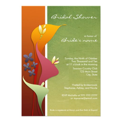 Calla Lily Bridal Shower Invitations