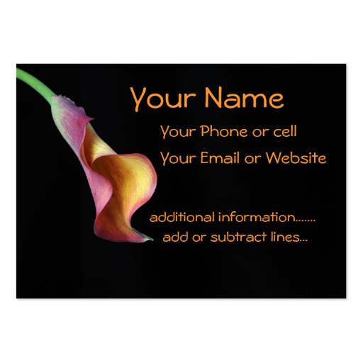 Calla Lily business card (back side)