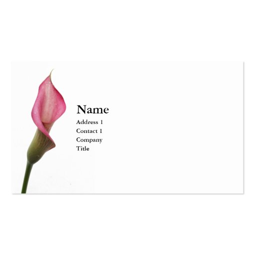 Calla Lily Business Card Template (front side)