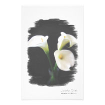 Calla Lily Customizable Name and Phrase Stationery stationery