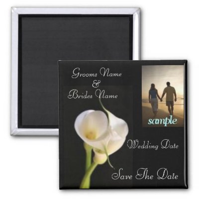 Calla Lily Elegant Save the Date Magnet