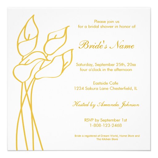 Calla Lily Invite