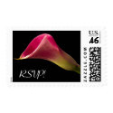Calla Lily on Black, RSVP! postage
