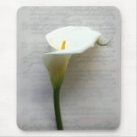 calla lily on old handwriting mousepad