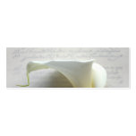 calla lily on old script handwriting bookmark business card templates