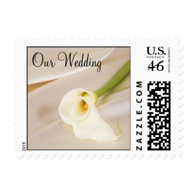 Calla Lily On White Satin, Our Wedding Stamps
