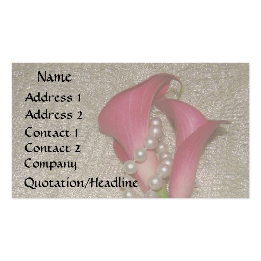 Calla Lily Pearls Business Card