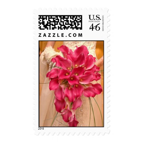 Calla Lily Pink Wedding Postage stamp