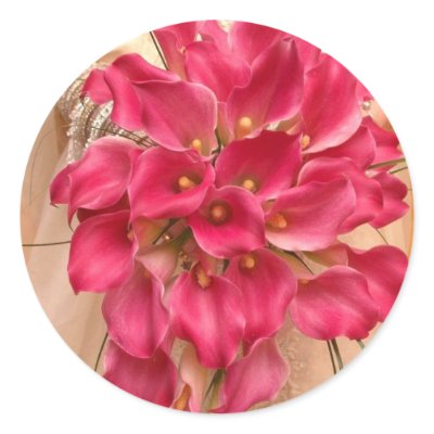 Calla Lily Pink Wedding Sticker