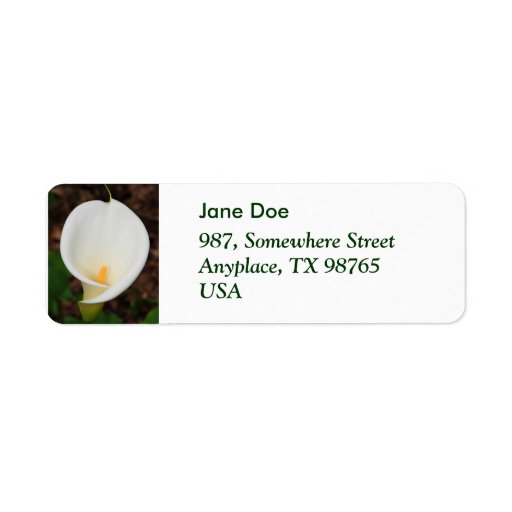 Calla lily return address label