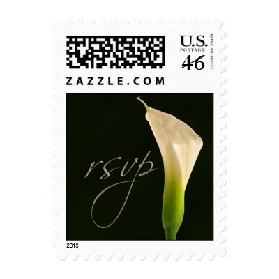 Calla lily rsvp wedding stamp