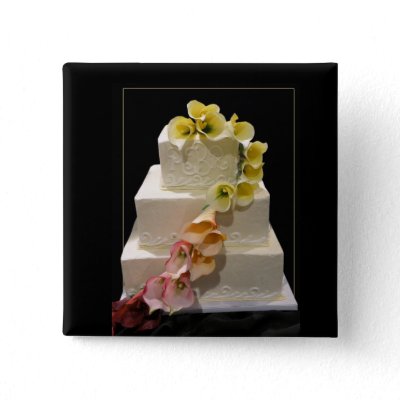 Calla Lily Wedding Cake on Calla Lily Wedding Cake Button By Perfectpostage