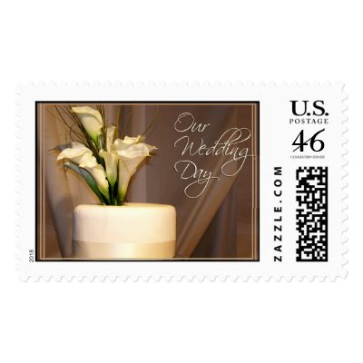 Calla Lily Wedding Cake Postage Stamp by aslentz