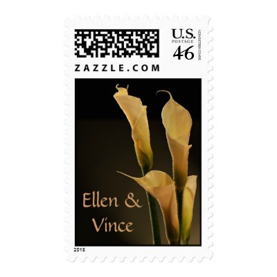 Calla Lily Wedding - Customize with your name Postage Stamps