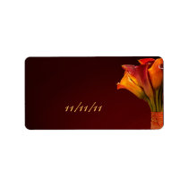 Calla lily Wedding Favor Labels labels