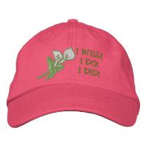 Calla Lily Wedding / Honeymoon Bride Embroidered Baseball Cap
