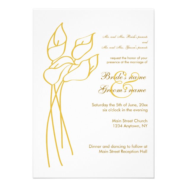 calla lily wedding invitations