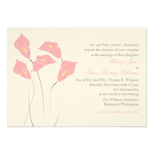 Calla Lily Wedding Invitation | Zazzle