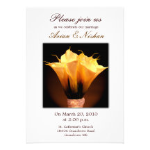 Calla lily wedding invitation