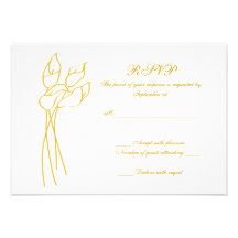 Calla Lily wedding rsvp Custom Invitation