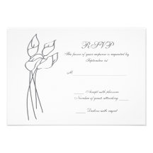 Calla Lily wedding rsvp Personalized Invitations
