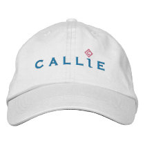 Callie Hat - white Embroidered Hat